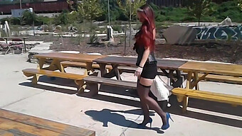 Outdoor Adventure With Hosiery-Clad Babe